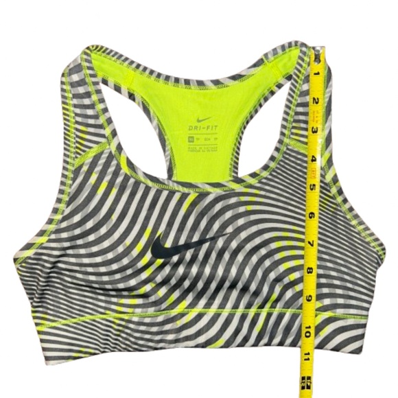 NIKE SPORTS BRA NEON YELLOW GRAY racer back racerback - Picture 5 of 5